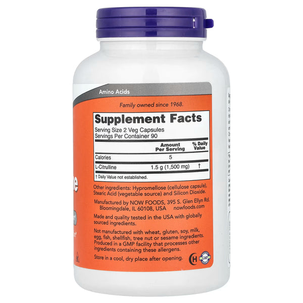 L-Citrulline, 750mg - 180 vcaps