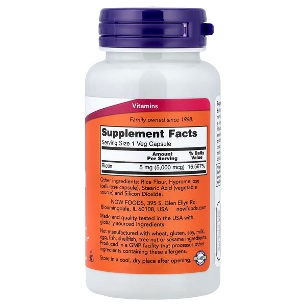 Biotin, 5000mcg - 60 vcaps