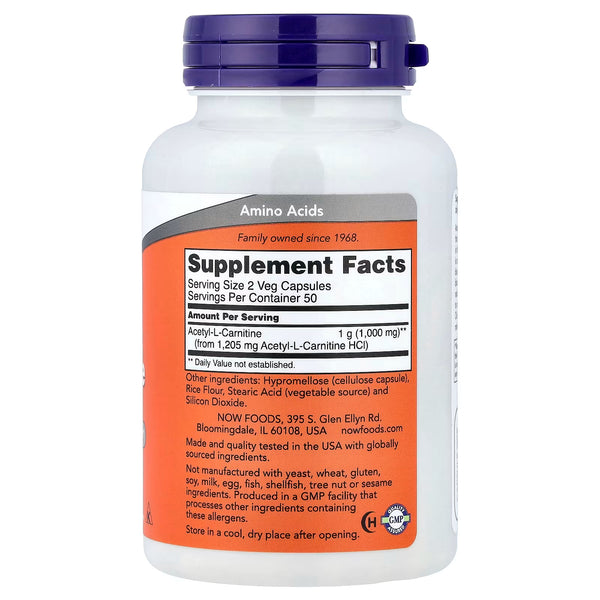 Acetyl-L-Carnitine, 500mg - 100 vcaps