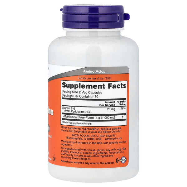L-Methionine, 500mg - 100 caps