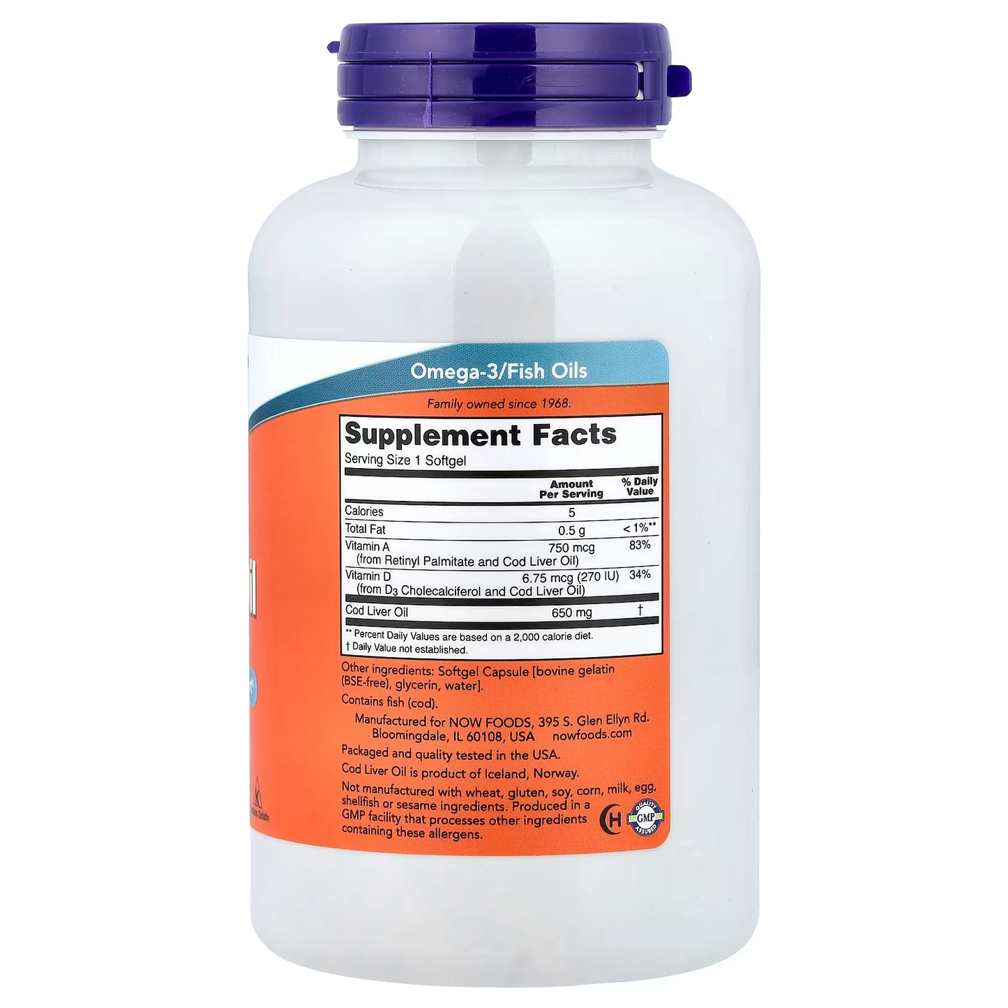 Cod Liver Oil, 650mg - 250 softgels