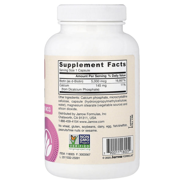 Biotin, 5000mcg - 100 vcaps