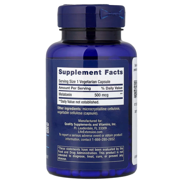 Melatonin, 500mcg - 200 vcaps