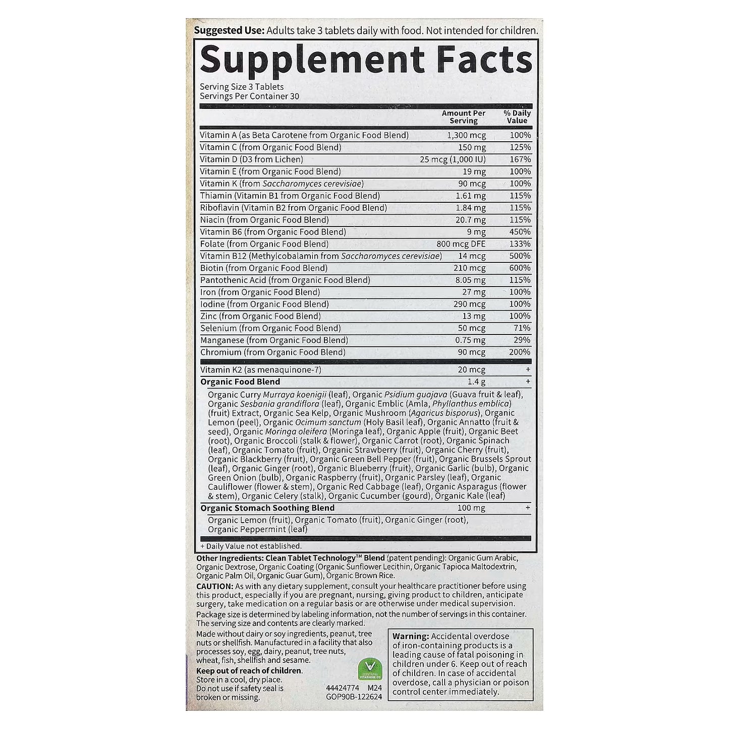 Mykind Prenatal Once Daily - 30 vegan tablets