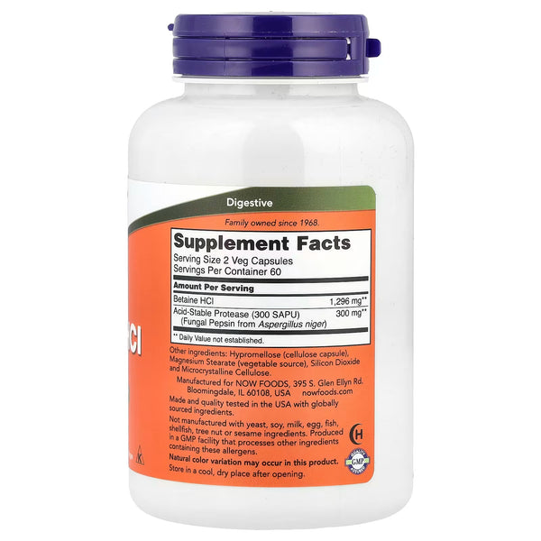 Betaine HCl, 648mg - 120 vcaps