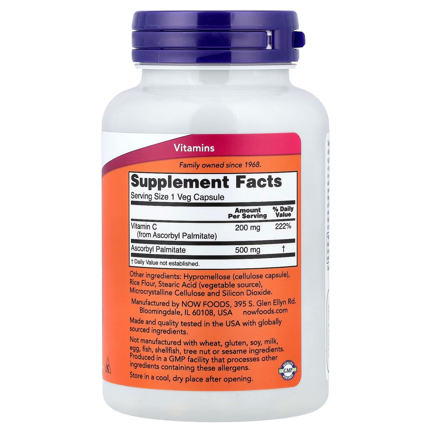 Ascorbyl Palmitate, 500mg - 100 vcaps