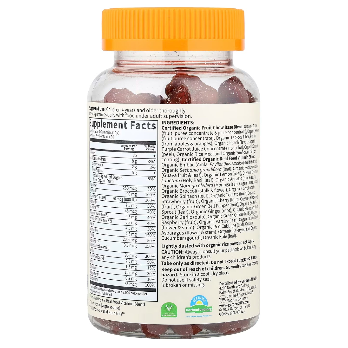 Mykind Kids Multi Gummies - 120 vegan gummy bears