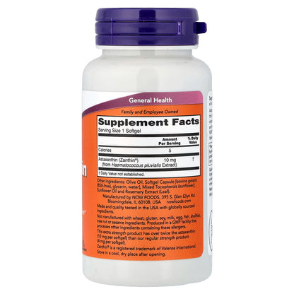 Astaxanthin Extra Strength, 10mg — 60 cápsulas blandas
