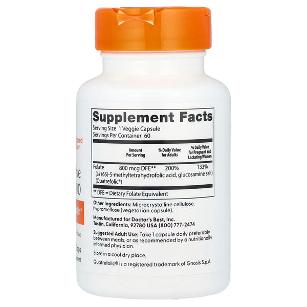 Fully Active Folate 800 with Quatrefolic, 800mcg - 60 vcaps