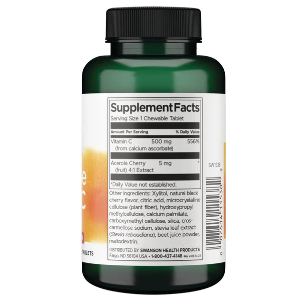 Chewable Vitamin C, Natural Cherry Flavour - 60 chewable tablets