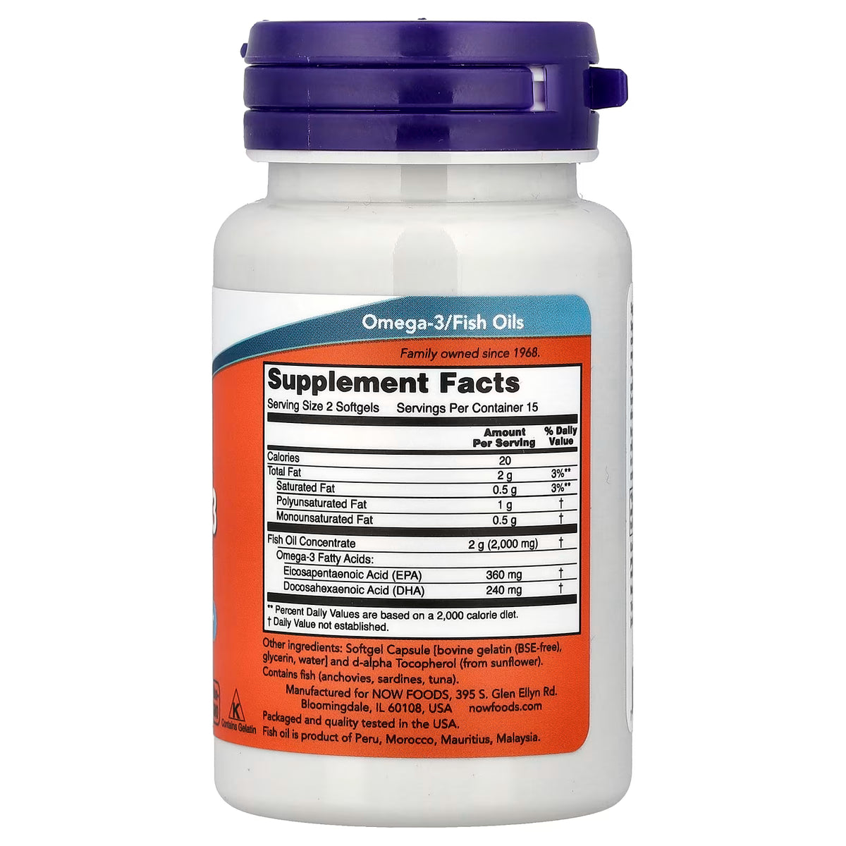 Omega-3 Fish Oil, Molecularly Distilled - 30 softgels