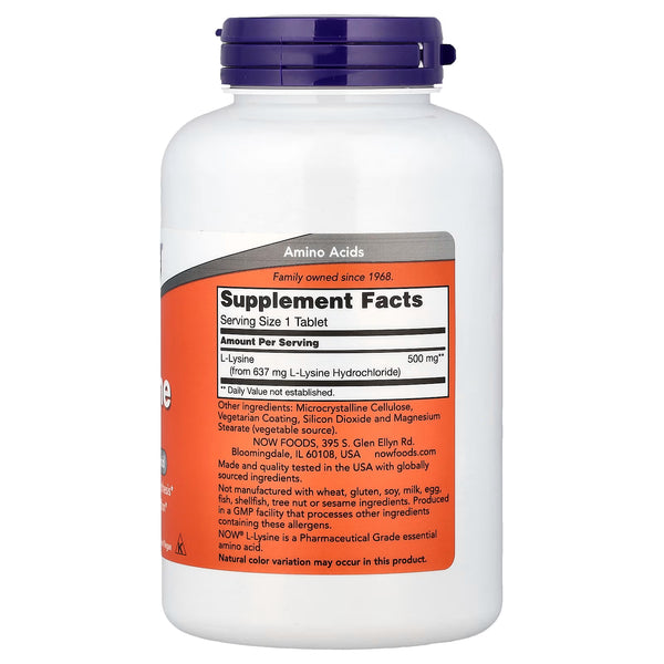 L-Lysine, 500mg - 250 tablets