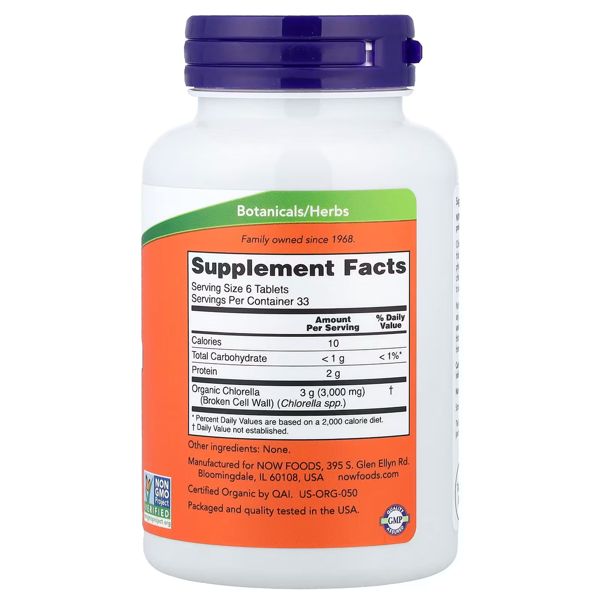 Chlorella, 500mg — 200 comprimidos