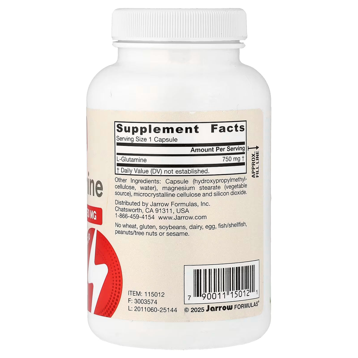 L-Glutamine, 750mg - 120 vcaps