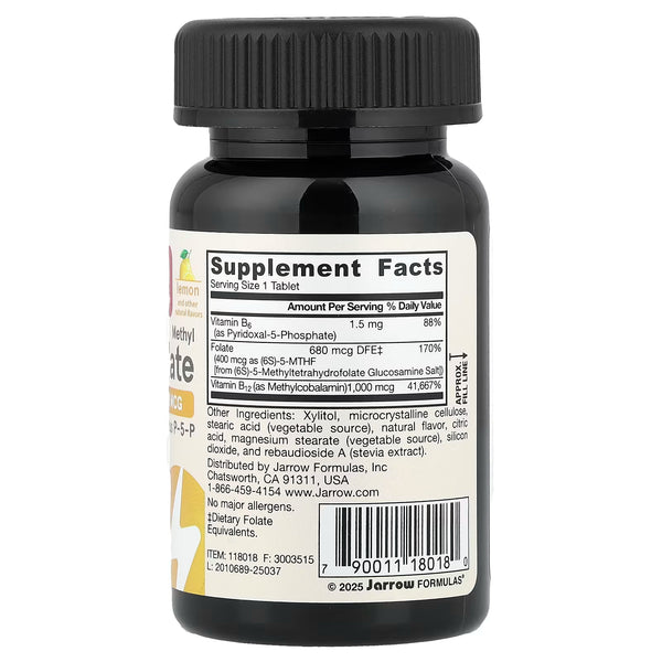 Methyl B-12 & Methyl Folate, Lemon - 100 chewable tabs
