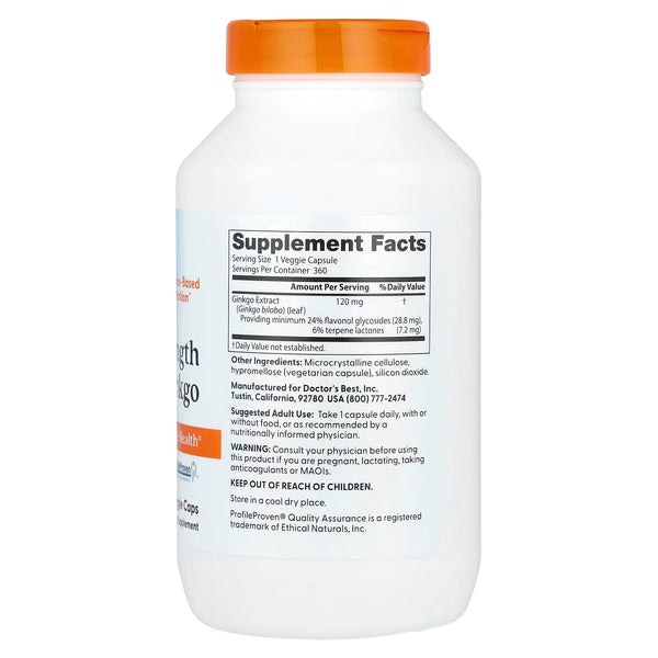 Extra Strength Ginkgo, 120mg - 360 vcaps