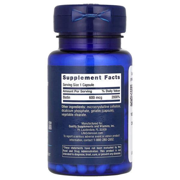 Biotin, 600mcg - 100 caps