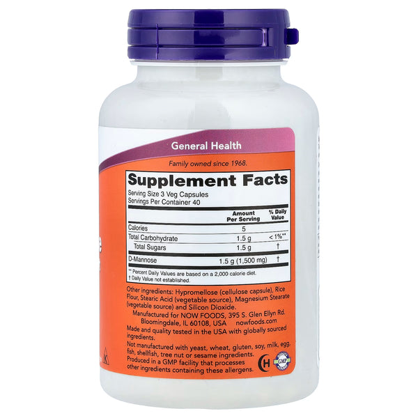 D-Mannose, 500mg - 120 vcaps