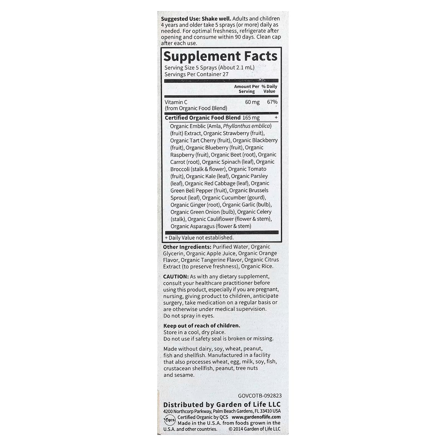 Mykind Vitamin C Spray - 58 ml.