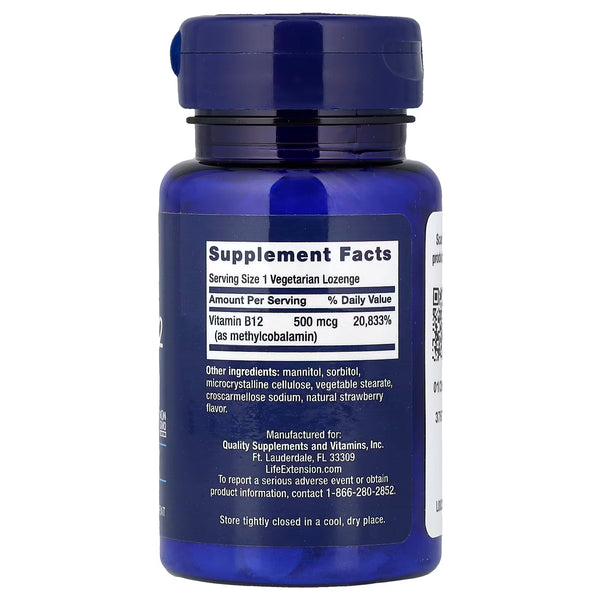 Vitamin B12 Methylcobalamin, 500mcg - 100 vegetarian lozenges
