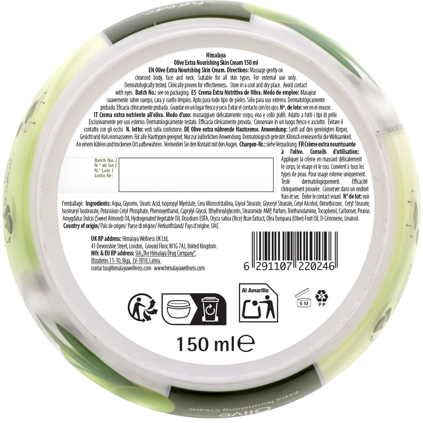 Olive Extra Nourishing Cream - 150 ml.