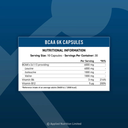 BCAA 6K — 300 cápsulas