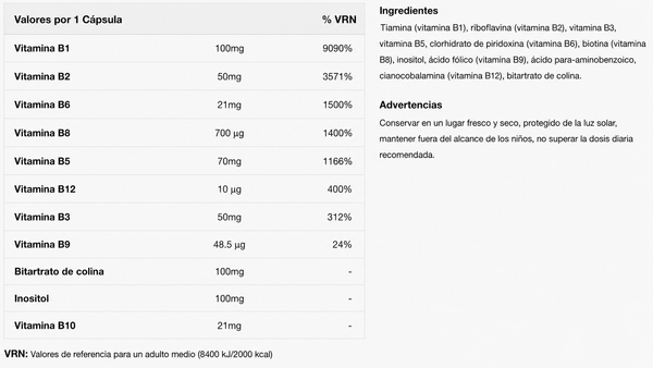 Vitality Vitamin B Complex - 90 caps