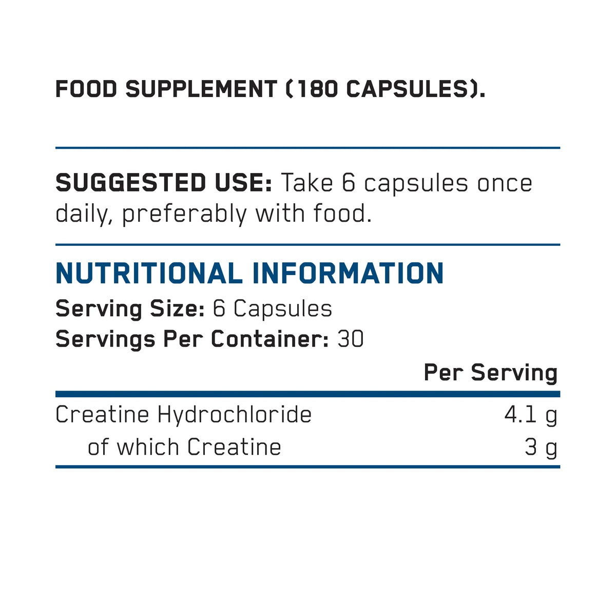 Creatine HCL 180 caps