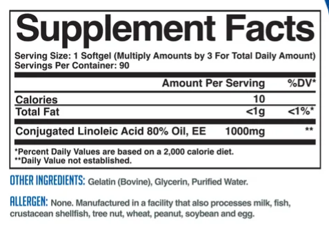 CLA, 1000mg - 90 softgels