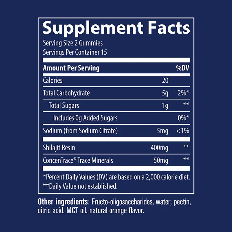 Shilajit Gummies, Orange - 30 gummies