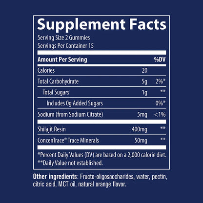 Shilajit Gummies, Orange - 30 gummies