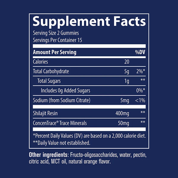 Shilajit Gummies, Orange - 30 gummies