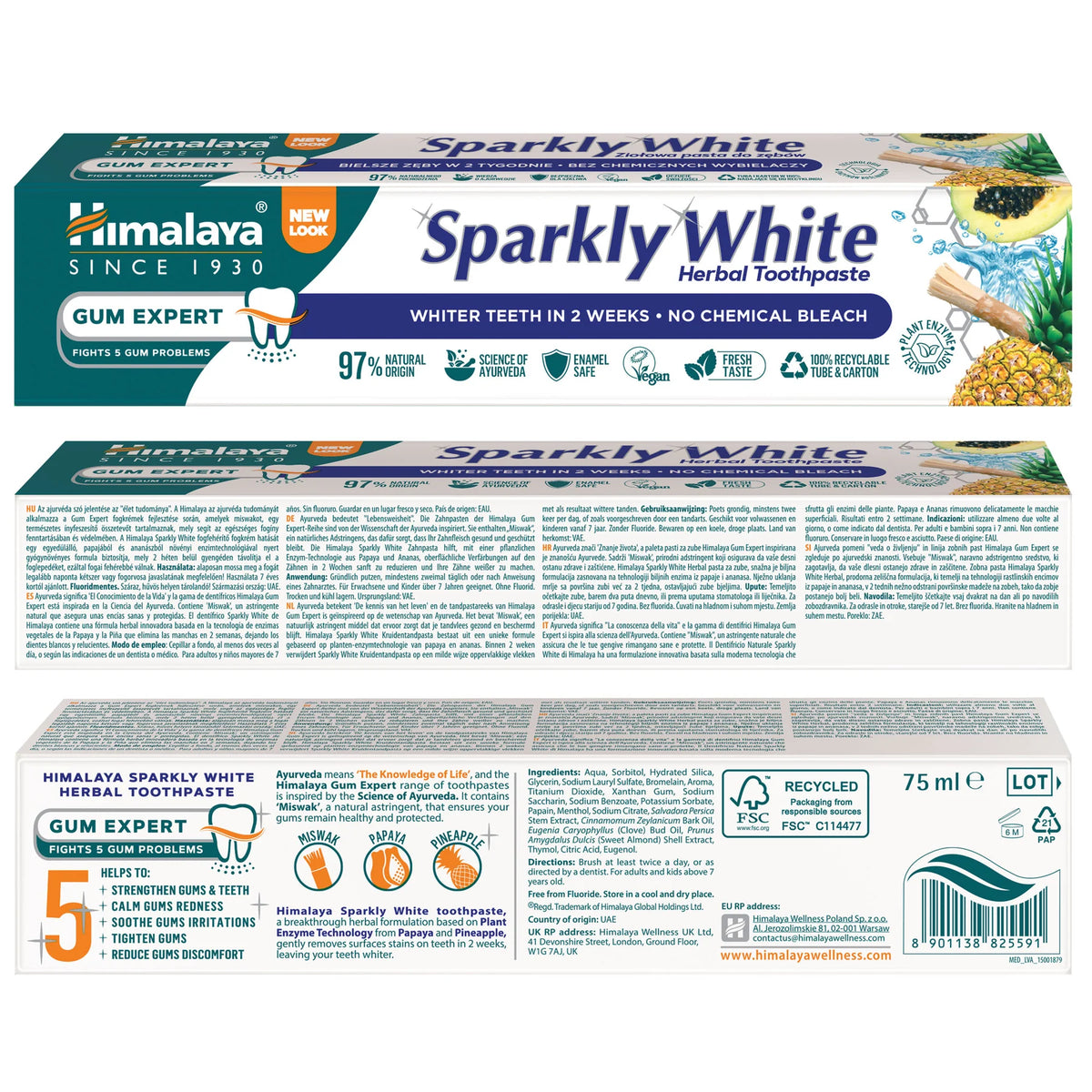Dentifrice aux herbes Sparkly White - 75 ml.