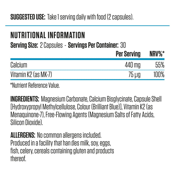 Calcium & Vitamin K2 - 60 caps