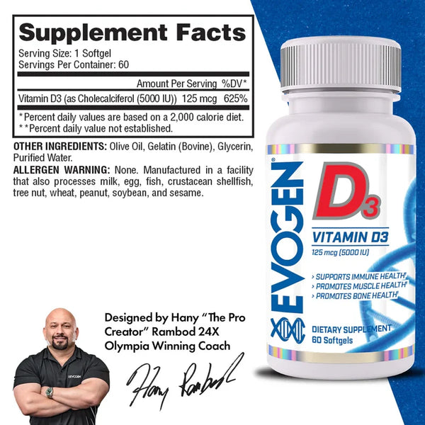 Vitamin D3, 125mcg - 60 softgels