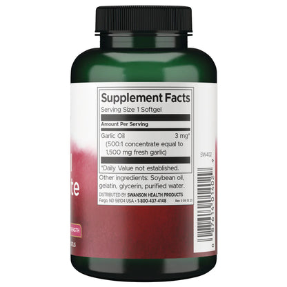 Garlic Oil Concentrate, 1500mg - 500 softgels