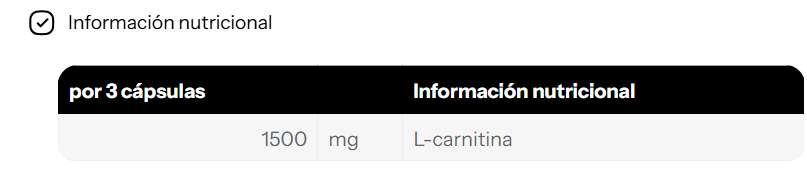 L-Carnitine Capsules — 100 cápsulas