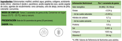 Collagen · gominolas · Pineapple Flavour — 50 gominolas