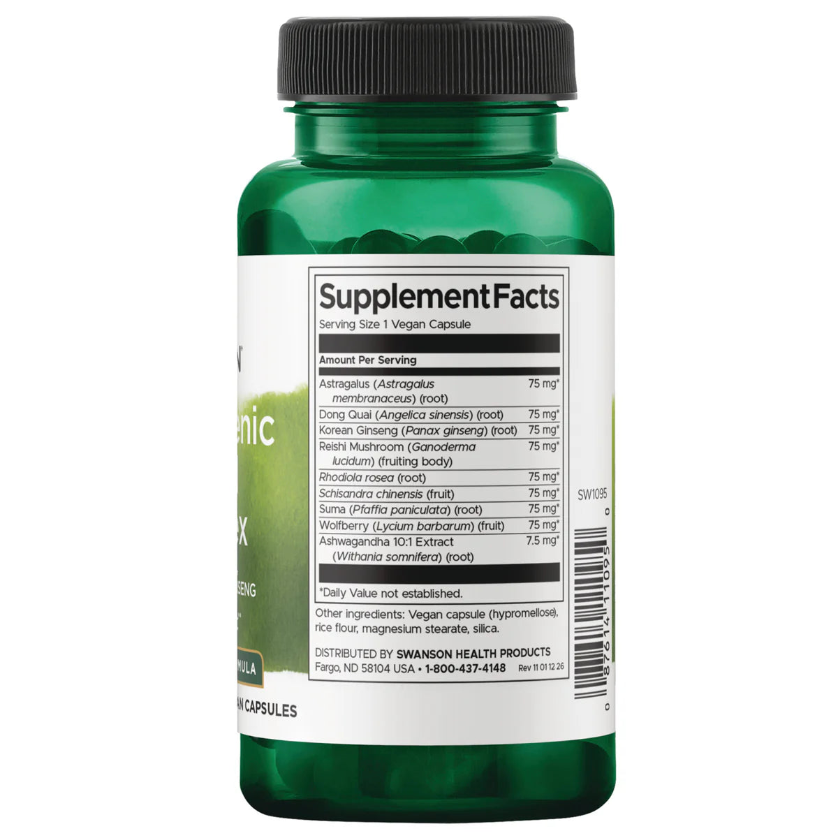 Adaptogenic Herbal Complex with Rhodiola, Ashwagandha & Ginseng - 60 caps