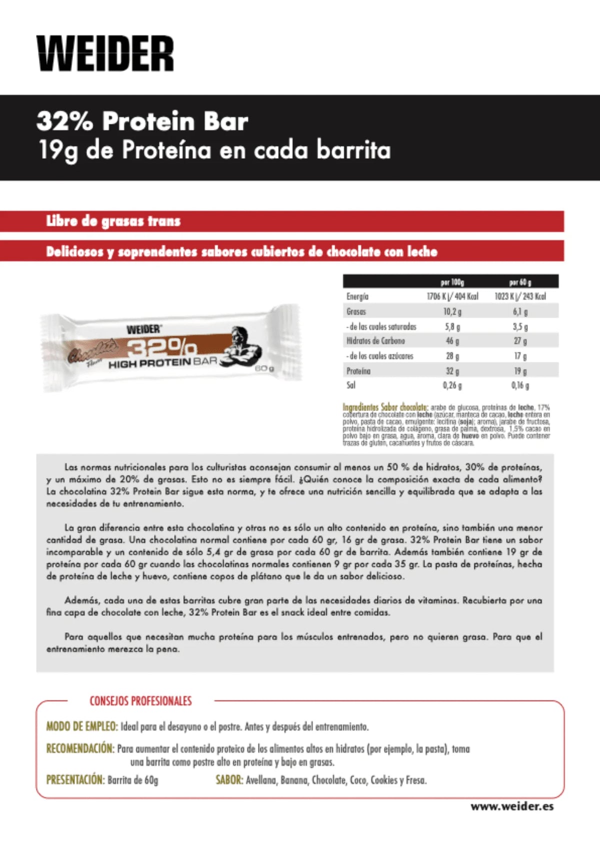 32% High Protein Bar — 12 × 60 g