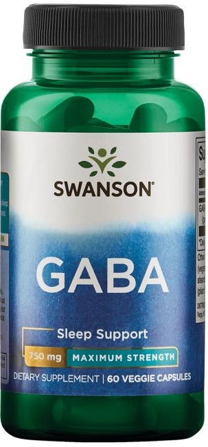GABA, 750 mg Force Maximale - 60 gélules végétales