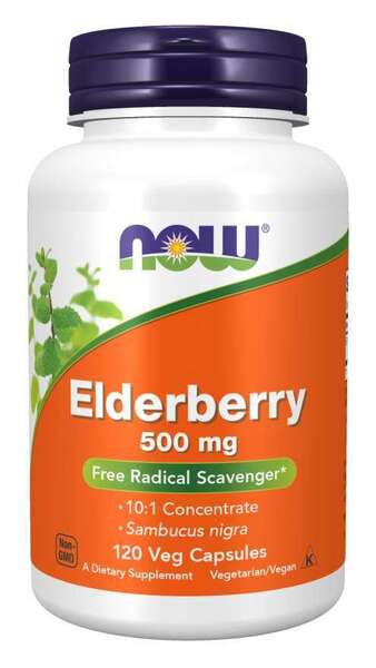 Elderberry, 500mg — 120 cápsulas vegetales