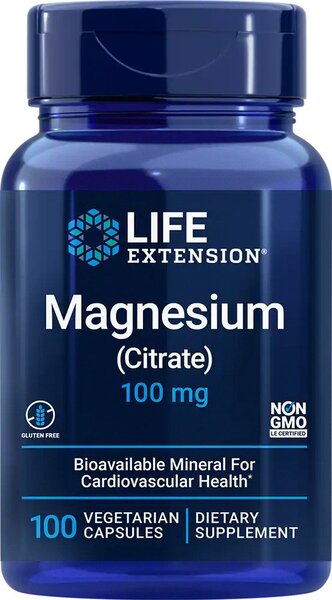 Magnésium (Citrate), 100 mg - 100 gélules végétales