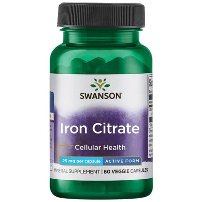 Citrate de fer, 25 mg - 60 gélules végétales