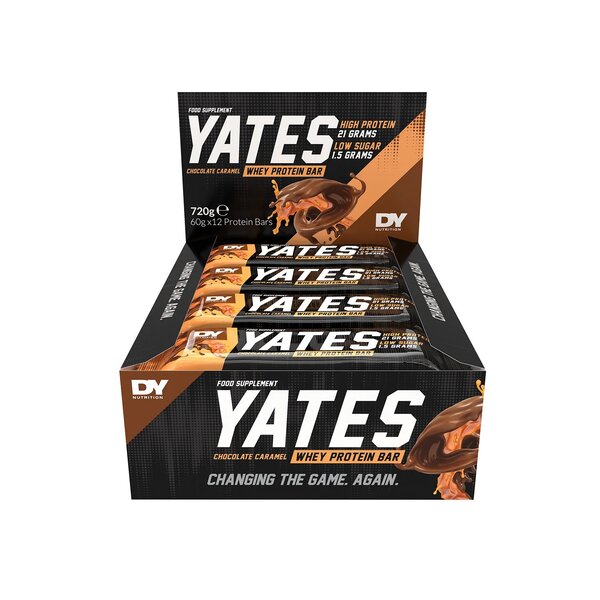Yates Protein Bar - 12 x 60g - Chocolate y caramelo
