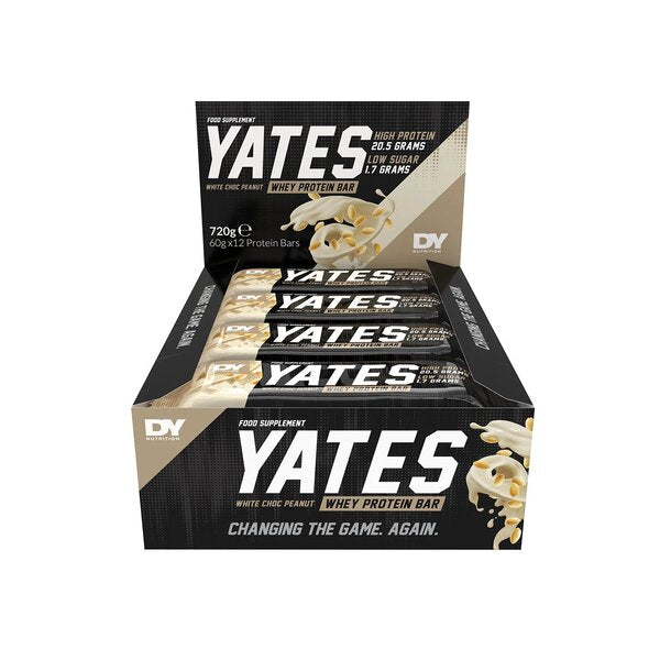 Yates Protein Bar - 12 x 60g - Chocolate blanco y cacahuete