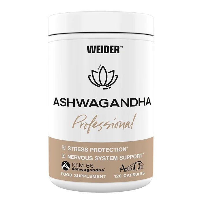 Ashwagandha Professional · 120 cápsulas vegetales · 80mg de magnesio por toma