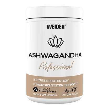 Ashwagandha Professional · 120 cápsulas vegetales · 80mg de magnesio por toma