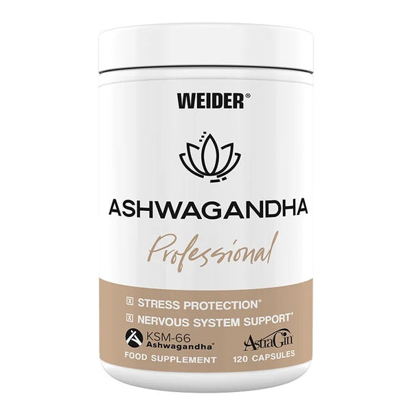 Ashwagandha Professional · 120 cápsulas vegetales · 80mg de magnesio por toma