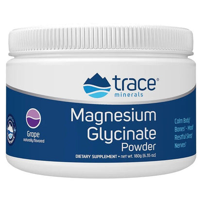 Magnesium Glycinate Powder - 180g Trace Minerals - Grape